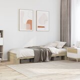 Maison Chic Posteljni okvir - Enojna postelja - Postelja za odrasle brez vzmetnice hrast 100x200 cm inženirski les-J7211, (21761632) | Shoptok.si