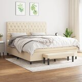  s oprugama i madracem krem 160x200 cm od tkanine | shoptok.hr