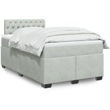  The Living Store Box spring postelja z vzmetnico svetlo siva 120x200 cm žamet - Box Spring Postelja, (21492003) Cene