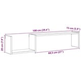 vidaXL Stenske police 2 kosa starega lesa 100x15x20 cm inženirski les | Shoptok.si