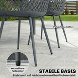  Set od 4 plastične vrtne stolice s naslonima UV otporne 56x51x84 cm tamno sive | shoptok.hr
