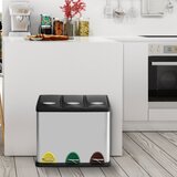 Msv Željezna kanta za smeće 3x8 l za odvojeni otpad/s pedalom u mat srebrnoj boji Tri Selectif – | shoptok.hr