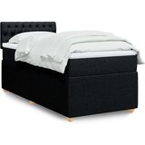 vidaXL Box spring postelja z vzmetnico črna 100x200 cm blago | Shoptok.si