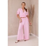 Kesi Women's set blouse + trousers - light pink Cijene