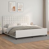  Okvir za krevet s uzglavljem bijeli 200x200 cm od umjetne kože | Eponuda.com