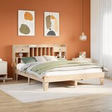 Maison Chic Posteljni okvir - Dvoposteljna postelja - Zakonska postelja brez vzmetnice 200x200 cm trdna borovina-J3497, (21771327) | Shoptok.si