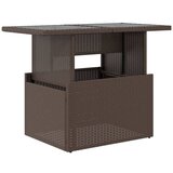 The Living Store Vrtna miza s stekleno ploščo rjava 100x55x73 cm poli ratan - Vrtna Miza, (21460473) | Shoptok.si