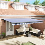 vidaXL Automatska Uvlačiva Tenda Plava i Bijela 500x300 cm Cijene