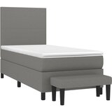  Okvir kreveta s oprugama i madrac tamnosivi 80x200cm od tkanine | shoptok.hr