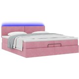  Otomanski posteljni okvir z vzmetnicami roza 200x200cm žamet, (22053595) | Shoptok.si