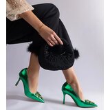  Green patent stilettos adorned with rhinestones Almana | shoptok.hr