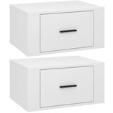 Maison Chic Stenski Dvo delni komplet Nočne omarice - Nočne mize visok sijaj bele 50x36x25 cm, (21689329) | Shoptok.si