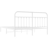  Metalni okvir za krevet s uzglavljem bijeli 180x200 cm | shoptok.hr