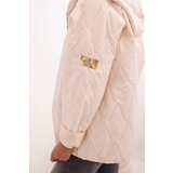 Kesi Włoski Women's quilted jacket with a hood light beige | shoptok.hr
