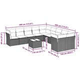  11-dijelni set vrtnih sofa poliratan s jastucima svijetlosivi | shoptok.hr