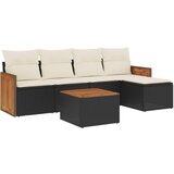 Maison Chic Seti vrtnega pohištva - Vrtna garnitura - Vrtni pohištvo set 6-delna z blazinami črna poli ratan, (21806864) | Shoptok.si