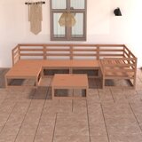  Sedežna garnitura 7-delna medeno rjava trdna borovina Cene