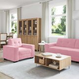  Set sofe 3 pcs Ružičasta 221 x 80 x 80 cm Baršun | shoptok.hr
