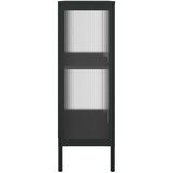  Komoda crna 75 x 35 x 105 cm od stakla i čelika | shoptok.hr