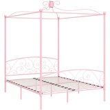  Okvir za krevet s baldahinom ružičasti metalni 180 x 200 cm | Eponuda.com