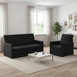  Set sofe 2 pcs Crna Baršun - Crna Jednostruka + Dvostruka (140 cm) | shoptok.hr