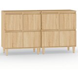 Maison Chic Komoda - Predalnik 2 kosa dimljeni hrast 60x35x70 cm inženirski les, (21721864) Cene