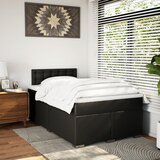  s oprugama i madracem crni 120 x 200 cm od umjetne kože | shoptok.hr