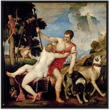  Slika - Titian – Venus and Adonis 80x80 U crnom drvenom okviru | shoptok.hr
