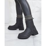 Resti Black matte women's boots with thicker sole Holeopi | shoptok.hr