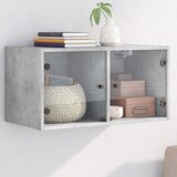  Zidni ormarić sa staklenim vratima boja betona 68,5x37x35 cm | shoptok.hr
