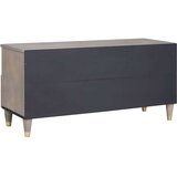 vidaXL TV ormar Siva i zlatna 100 x 33.5 x 46 cm Čvrsto drvo manga | shoptok.hr