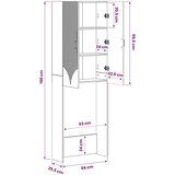  Kabinetska WC HOORN Bijela visokog sjaja 66 x 25 5 x 190 cm - Bijela visokog sjaja | shoptok.hr