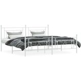 Metalni okvir kreveta uzglavlje i podnožje bijeli 193x203 cm | shoptok.hr
