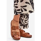 EVENTO Women's sandals on cork platform with buckles Camel Vesina | Shoptok.si