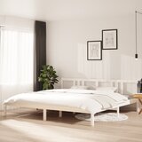 The Living Store Posteljni okvir bel iz trdnega lesa 200x200 cm - Posteljni Okvir, (21525007) Cene