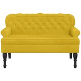 vidaXL Klupa s naslonom žuta 119,5 x 64,5 x 75 cm baršunasta | shoptok.hr