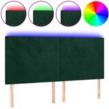  LED uzglavlje tamnozeleno 200x5x118/128 cm baršunasto | shoptok.hr