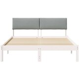  Okvir kreveta s uzglavljem Bijela i svijetlosiva 150 x 200 cm | shoptok.hr