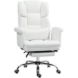 HOMCOM pisarniški stol umetno usnje 69D x 65Š x 107 115V cm Bel, (5000242834) | Shoptok.si