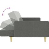  Kavč dvosed z ležiščem in stolčkom za noge temno sivo blago | Shoptok.si