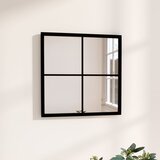 vidaXL Zidno ogledalo crno 40 x 40 cm metalno Cijene
