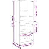  Ormar boja staro drvo 80 x 50 x 200 cm od konstruiranog drva | shoptok.hr
