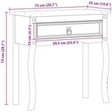  Konzolni stol Bijelo 73 x 35 x 73 cm Čvrsto borovo drvo - Bijelo | shoptok.hr