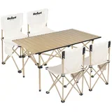 Active RBA-5600 sklopivi kamping set – stol + 4 stolice, Quick Fold, metalna konstrukcija