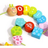 Tooky Toy drveni blokovi za navlačenje gusjenice koja uči brojati 20 kom. | shoptok.hr