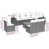 vidaXL Vrtna sedežna garnitura 9-delna z blazinami črn poli ratan | Shoptok.si