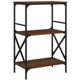  The living store knjižna omara 3-nadstropna rjavi hrast 59x35x90,5 cm inž. les - knjižna omara, (21499653) | Shoptok.si