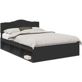  Konstrukcija postelje Črna 140 x 200 cm Masivno borovo les, (5000102448) | Shoptok.si