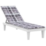  Blazina za ležalnik siv karo vzorec (75+105)x50x4 cm, (20623688) | Shoptok.si
