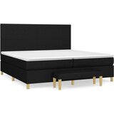  S oprugama i madracem crni 200x200 cm od tkanine | shoptok.hr